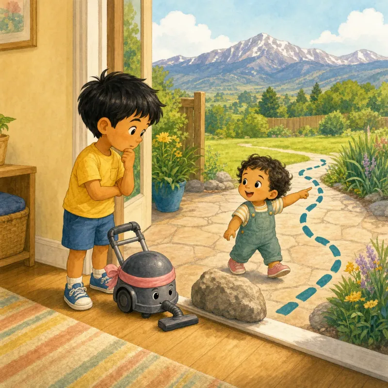 Riyan compares the stuck machine with Anvi's route and realizes the long way is the smart way.